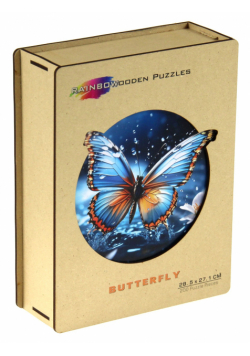 Puzzle 200 drewniane kolorowe Motyl
