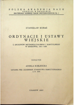 Ordynacje i ustawy wiejskie