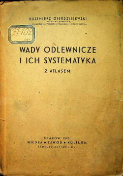 Wady odlewnicze i ich systematyka  z atlasem 1948 r.