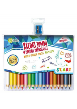 Kredki Jumbo St.Art w oprawie drewnianej 18 kolorów + temperówka