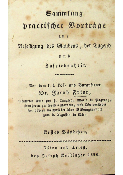 Sammlung practischer bortrage 1820 r
