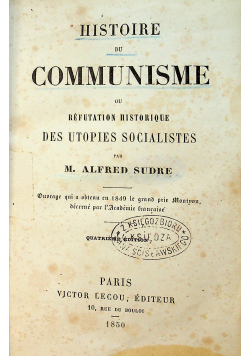 Histoire du communisme 1850 r.