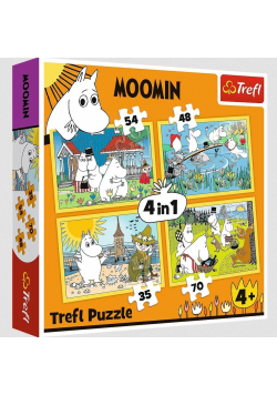 Puzzle 4w1 Wesoły dzień Muminków TREFL