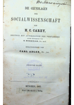 Die grundlagen der socialwissenschaft 1863 r