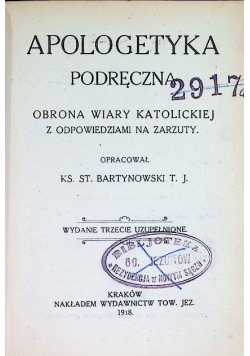 Apologetyka Podręczna 1918 r.