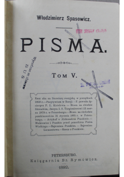 Spasowicz Pisma Tom V 1892 r.