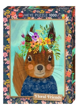Puzzle 1000 Floral Friends, Wiewiórka, Mia Charro
