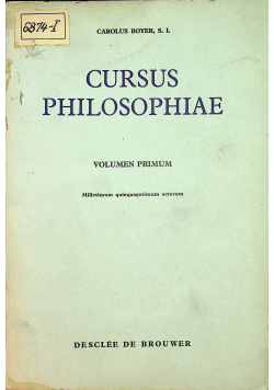 Cursus Philosophiae Volumen Primum