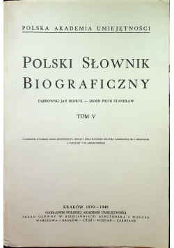 Polski słownik biograficzny  Tom V