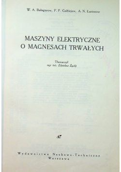 Maszyny elektryczne o magnesach trwałych