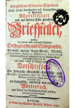 Schroter Allzeitfertiger 1745 r.