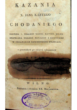 Kazania X Jana Kantego Chodaniego 1828 r.