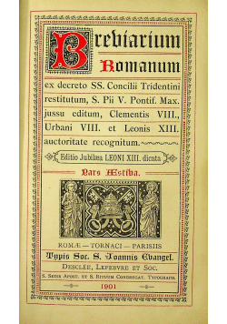 Brevarium romanum pars Aestiba1901 r