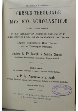 Cursus Theologiae Mystico Scholasticae 6 tomów