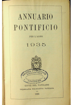 Annuario Pontificio 1935 r.