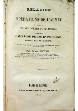 Relation des Operations de L Armee 1841 r