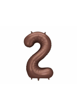 Balon foliowy cyfra 2 86cm mocca