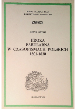 Proza fabularna w czasopismach polskich 1801 - 1830