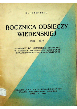 Rocznica odsieczy Wiedeńskiej 1683-1933 1933r