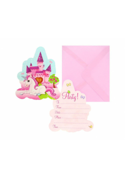 Zaproszenia z kopertami Unicorn 6szt