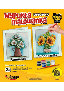 Wypukła malowanka Kwiaty - Rumianki + Słoneczniki