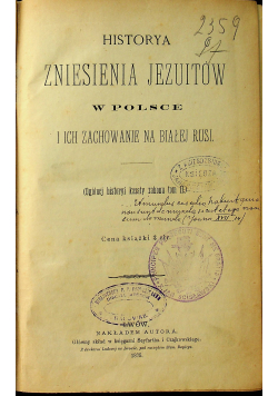 Historya zniesienia Jezuitów w Polsce 1875 r.