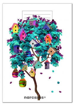 Zeszyt A5/60K kratka PP Fun Birdhouses (4szt)