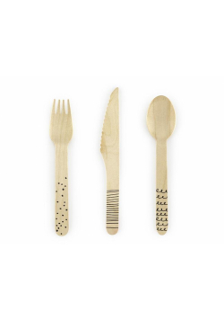 Sztućce drewniane 16cm 18szt