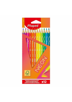 Kredki trójkątne neon 12 kolorów MAPED