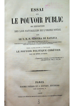 Essai sur le pouvoir public 1859 r