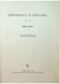 Historycy o historii 1918 1939