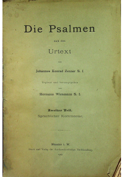 Die Psalmen nach dem urtext 1907 r.