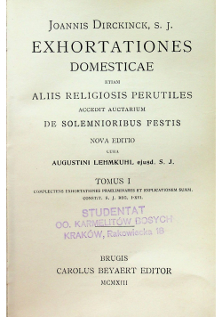 Exhortationes domesticae  1913 r
