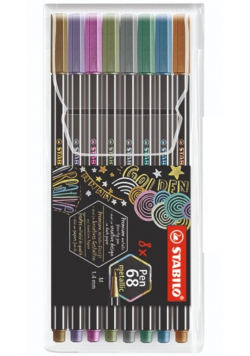 Flamastry Pen 68 Metallic etui 8 kolorów STABILO