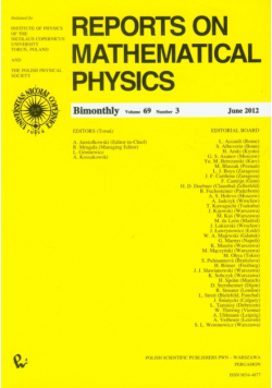 Reports on Mathematical Physics 69/3 /2012
