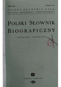 Polski Słownik Biograficzny Tom XL zeszyt 164 do 167
