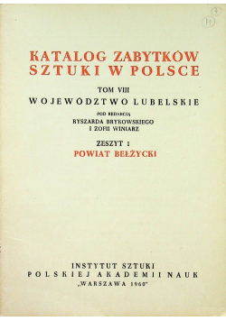 Katalog zabytków sztuki w Polsce Tom VIII Zeszyt 1