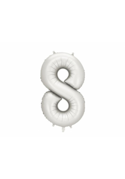 Balon foliowy cyfra 8 86cm srebrny