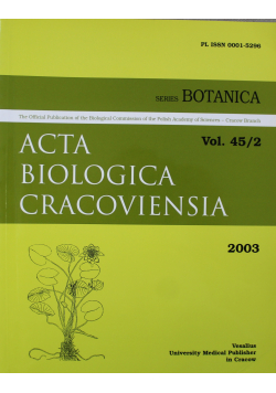 Acta Biologica Cracoviensia Vol 45 / 2