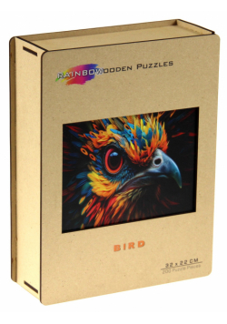 Puzzle 200 drewniane kolorowe Ptak