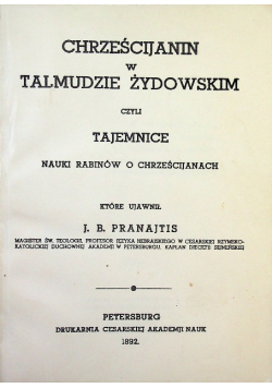 Chrześcijanin w Talmudzie Żydowskim czyli tajemnice