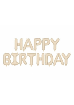 Balon foliowy Happy Birthday 340x35cm beż