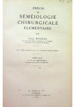 Precis De Semeiologie Chirurgicale Elementaire 1946 r.