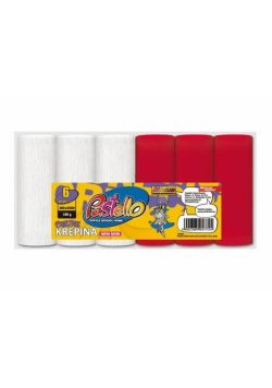 Krepina mini 10x250cm 180g biało-czerwony 6szt