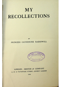 My recollections 1904 r.