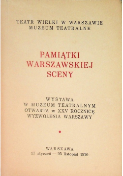 Pamiątki warszawskiej sceny