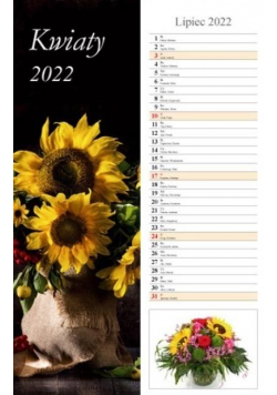 Kalendarz 2022 Ścienny paskowy Kwiaty RADWAN
