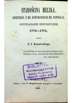 Starościna bełzka opowiadanie historyczne 1858 r.