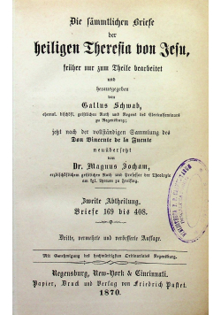 Schriften der heit Cheresia 1870 r