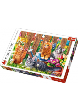 Puzzle 500 Kotki w ogrodzie TREFL